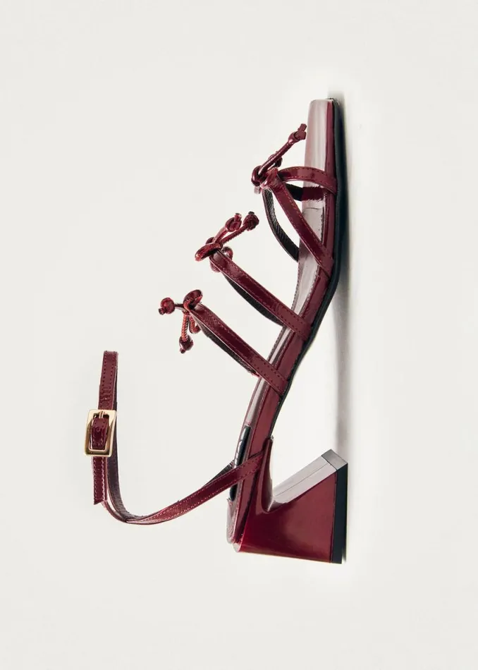Sandals Women ALOHAS Luzelle Onix Burgundy Leather Sandals