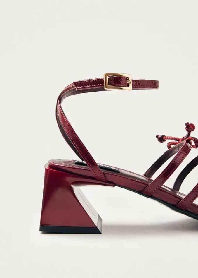 Sandals Women ALOHAS Luzelle Onix Burgundy Leather Sandals