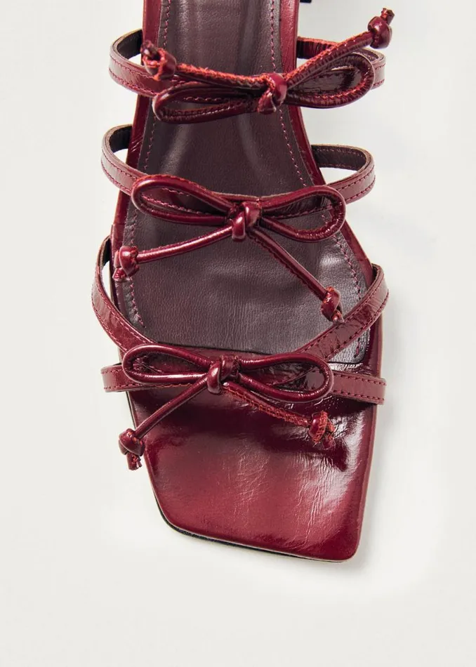 Sandals Women ALOHAS Luzelle Onix Burgundy Leather Sandals