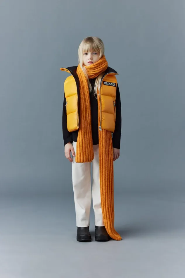 Scarves Men Mackage NELL Rectangular Merino Wool Scarf Neon