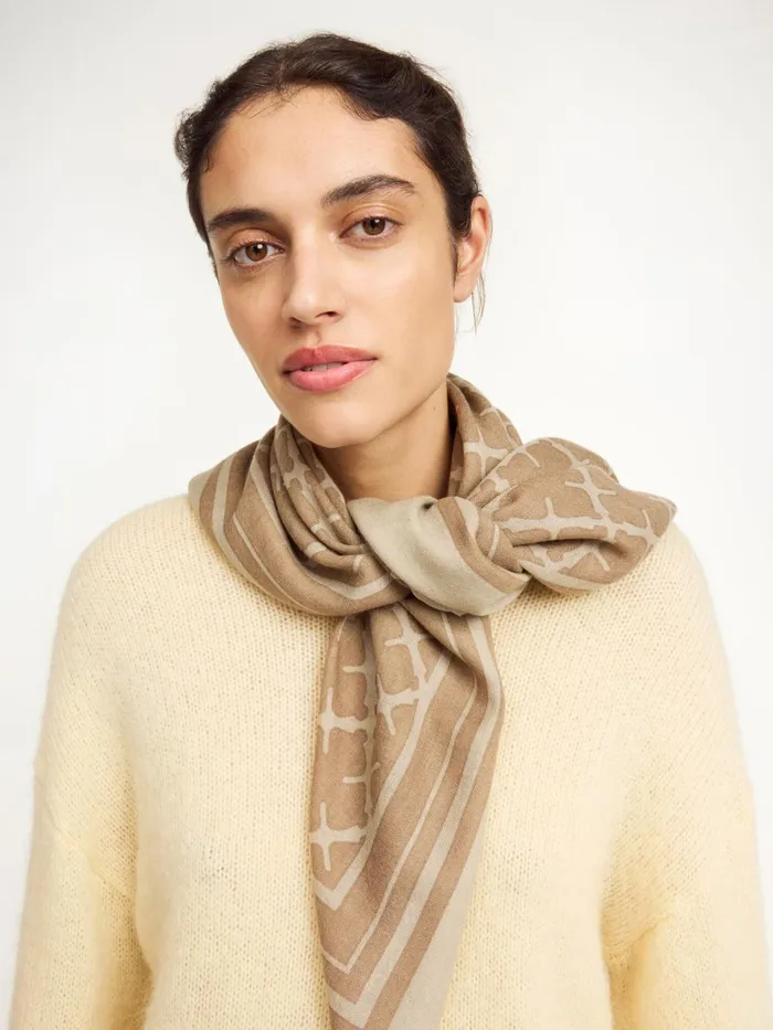 Scarves Women By Malene Birger Cornelis Wool Scarf Oyster Gray Scarves Women By Malene Birger Cornelis Wool Scarf Oyster Gray
