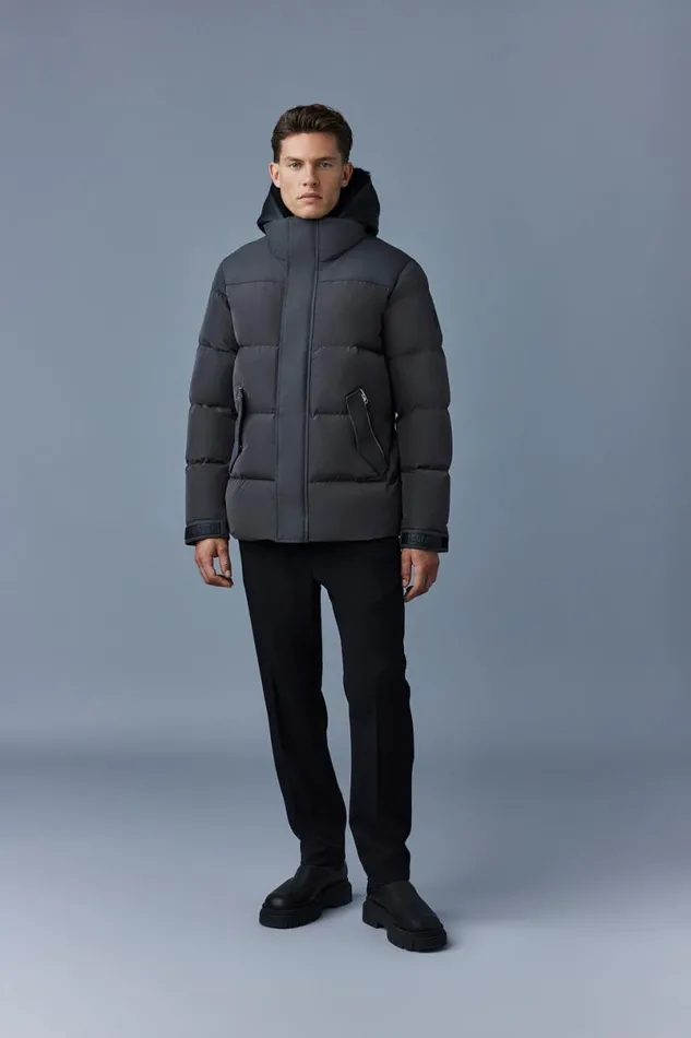 Shearling Jackets Men Mackage RILEY Classic Down Jacket With Removable Shearling Bib Black Shearling Jackets Men Mackage RILEY Classic Down Jacket With Removable Shearling Bib Black