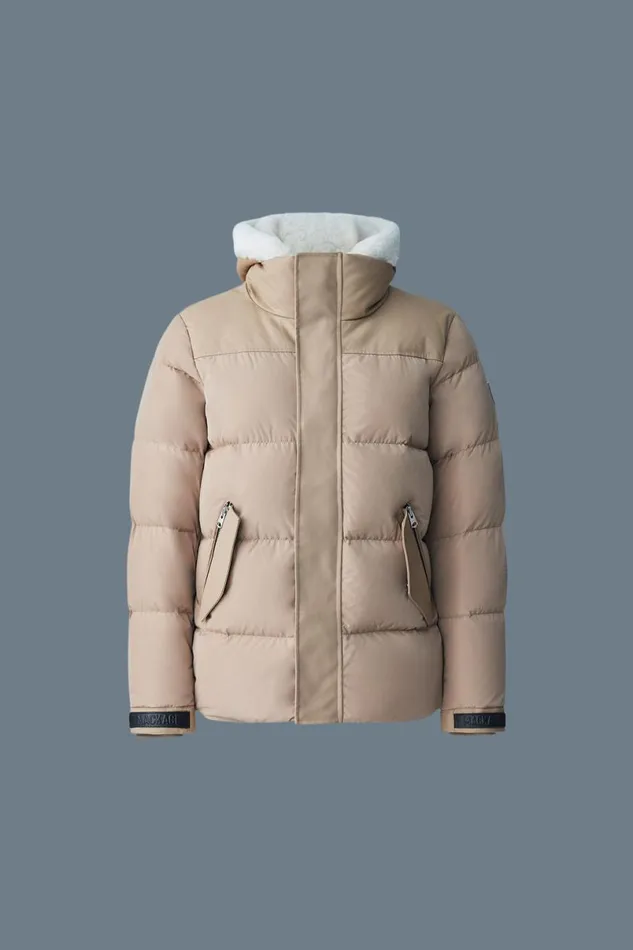 Shearling Jackets Men Mackage RILEY Classic Down Jacket With Removable Shearling Bib Black Shearling Jackets Men Mackage RILEY Classic Down Jacket With Removable Shearling Bib Black