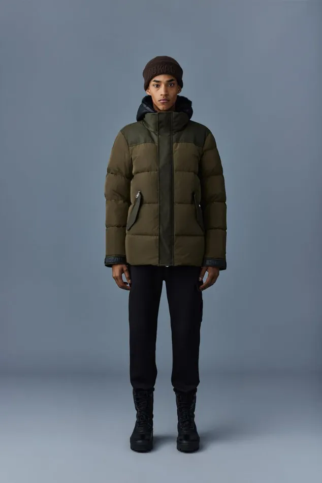 Shearling Jackets Men Mackage RILEY Classic Down Jacket With Removable Shearling Bib Black Shearling Jackets Men Mackage RILEY Classic Down Jacket With Removable Shearling Bib Black