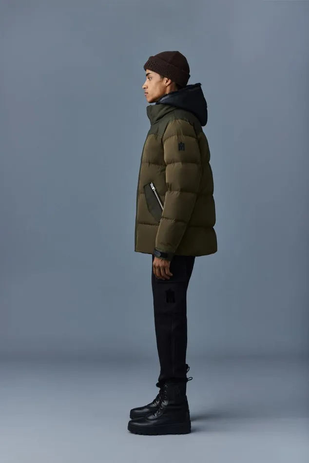 Shearling Jackets Men Mackage RILEY Classic Down Jacket With Removable Shearling Bib Black Shearling Jackets Men Mackage RILEY Classic Down Jacket With Removable Shearling Bib Black