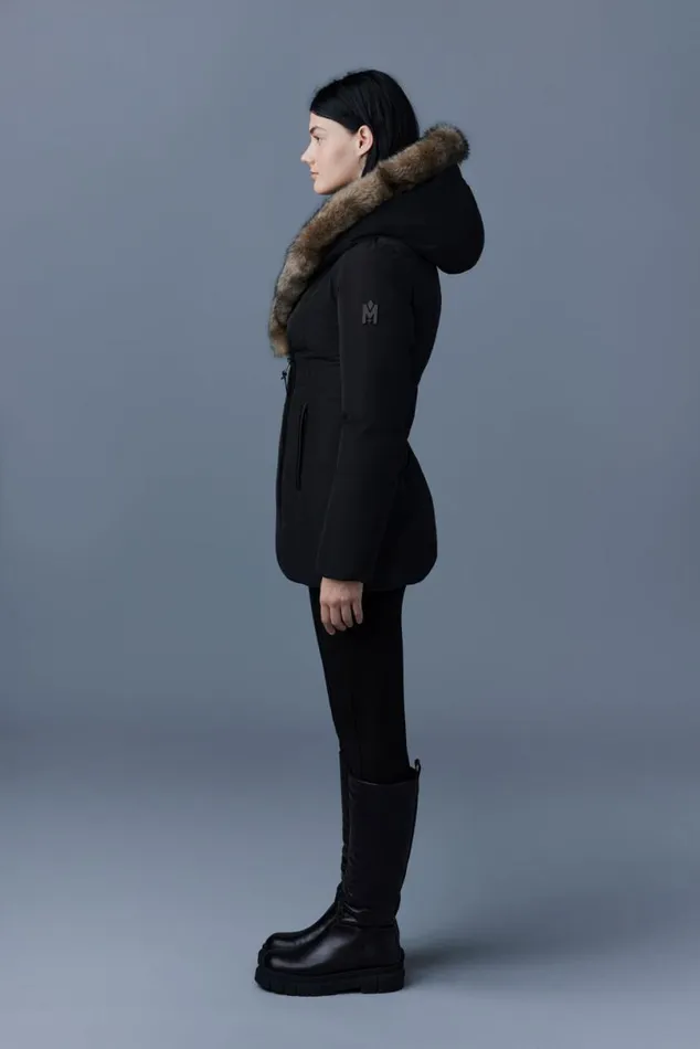 Shearling Jackets Women Mackage ADALI Down Coat With Sheepskin Signature Mackage Collar Black Shearling Jackets Women Mackage ADALI Down Coat With Sheepskin Signature Mackage Collar Black