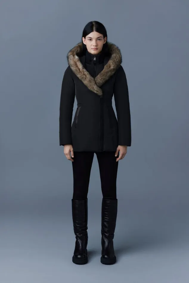 Shearling Jackets Women Mackage ADALI Down Coat With Sheepskin Signature Mackage Collar Black Shearling Jackets Women Mackage ADALI Down Coat With Sheepskin Signature Mackage Collar Black
