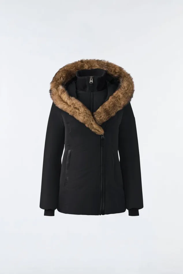 Shearling Jackets Women Mackage ADALI Down Coat With Sheepskin Signature Mackage Collar Black Shearling Jackets Women Mackage ADALI Down Coat With Sheepskin Signature Mackage Collar Black