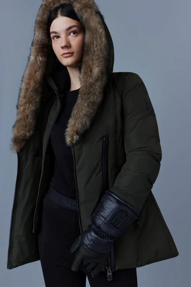 Shearling Jackets Women Mackage ADALI Down Coat With Sheepskin Signature Mackage Collar Black Shearling Jackets Women Mackage ADALI Down Coat With Sheepskin Signature Mackage Collar Black