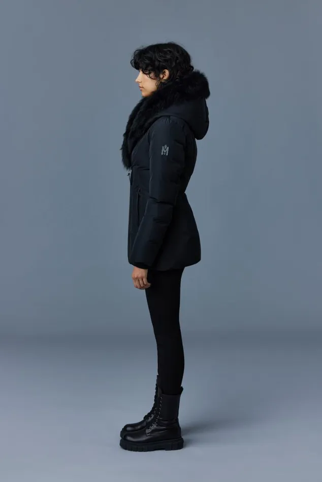 Shearling Jackets Women Mackage ADALI Down Coat With Sheepskin Signature Mackage Collar Black Shearling Jackets Women Mackage ADALI Down Coat With Sheepskin Signature Mackage Collar Black