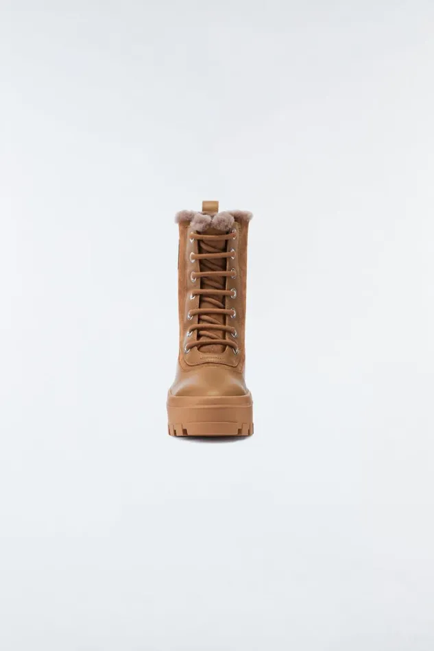 Shearling Lined Boots Men Mackage HERO Lamb Suede Winter Boot For Men Camel