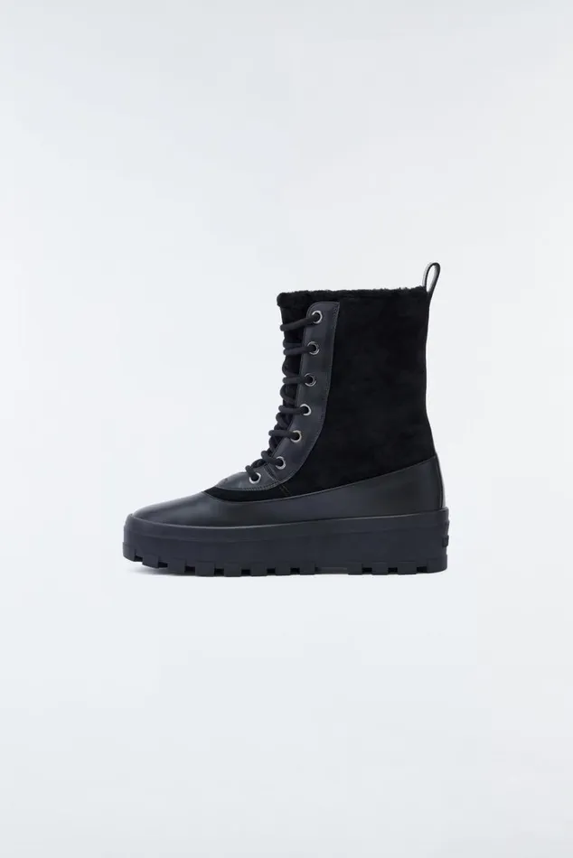 Shearling Lined Boots Men Mackage HERO Lamb Suede Winter Boot For Men Camel