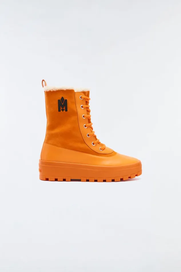 Shearling Lined Boots Men Mackage HERO Lamb Suede Winter Boot For Men Camel