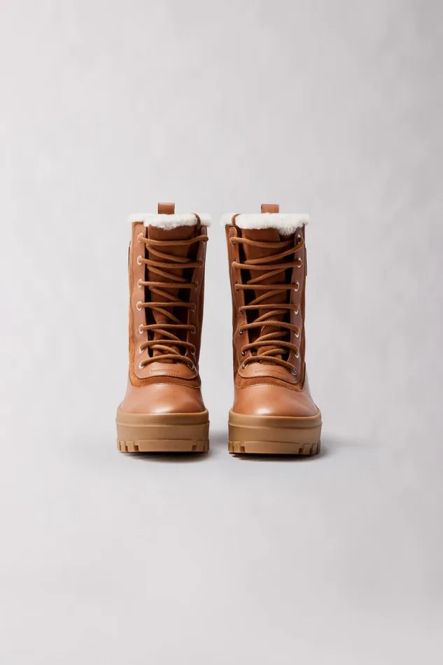 Shearling Lined Boots Men Mackage HERO Lamb Suede Winter Boot For Men Camel