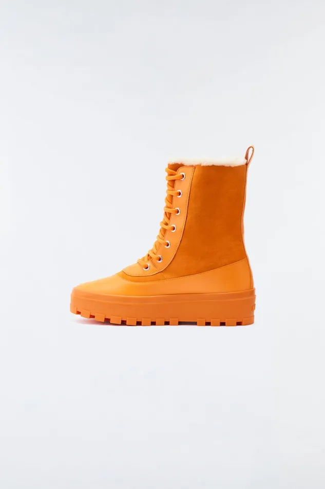 Shearling Lined Boots Men Mackage HERO Lamb Suede Winter Boot For Men Camel