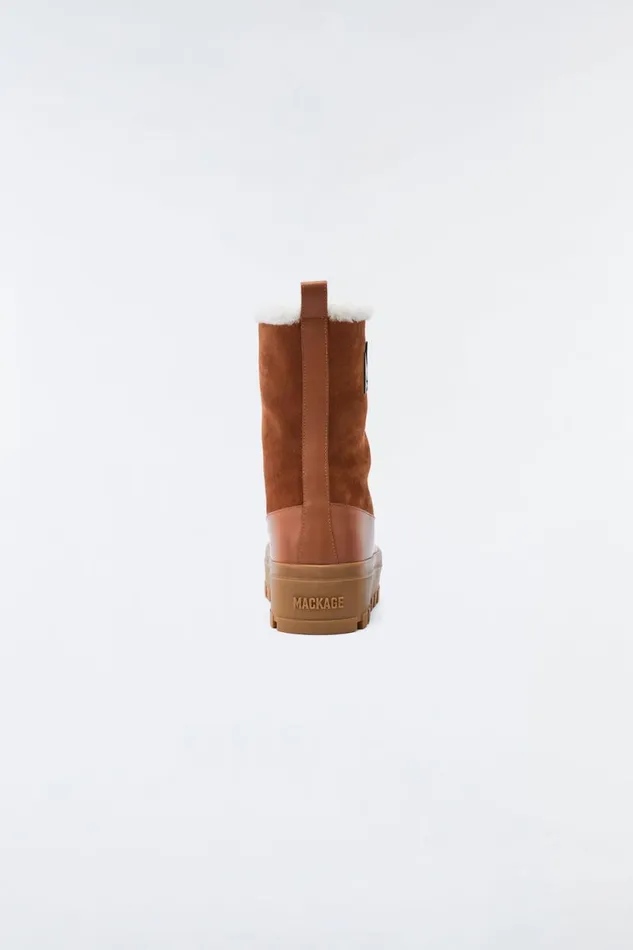 Shearling Lined Boots Men Mackage HERO Lamb Suede Winter Boot For Men Camel