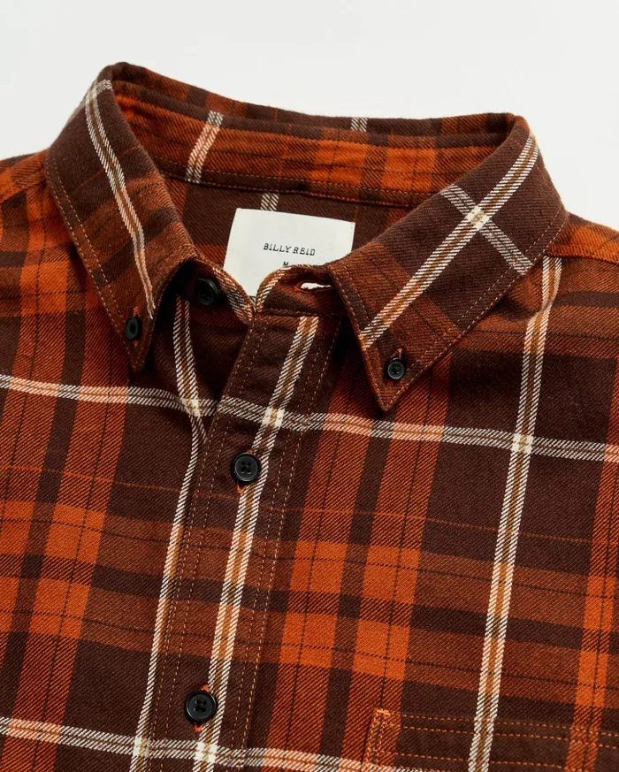 Shirting Men Billy Reid Brushed Bold Plaid Tuscumbia Shirt Orangerust