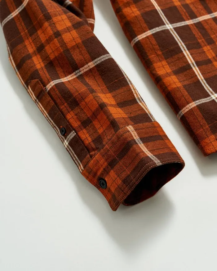 Shirting Men Billy Reid Brushed Bold Plaid Tuscumbia Shirt Orangerust