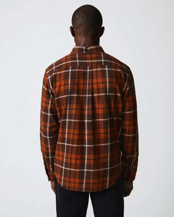 Shirting Men Billy Reid Brushed Bold Plaid Tuscumbia Shirt Orangerust