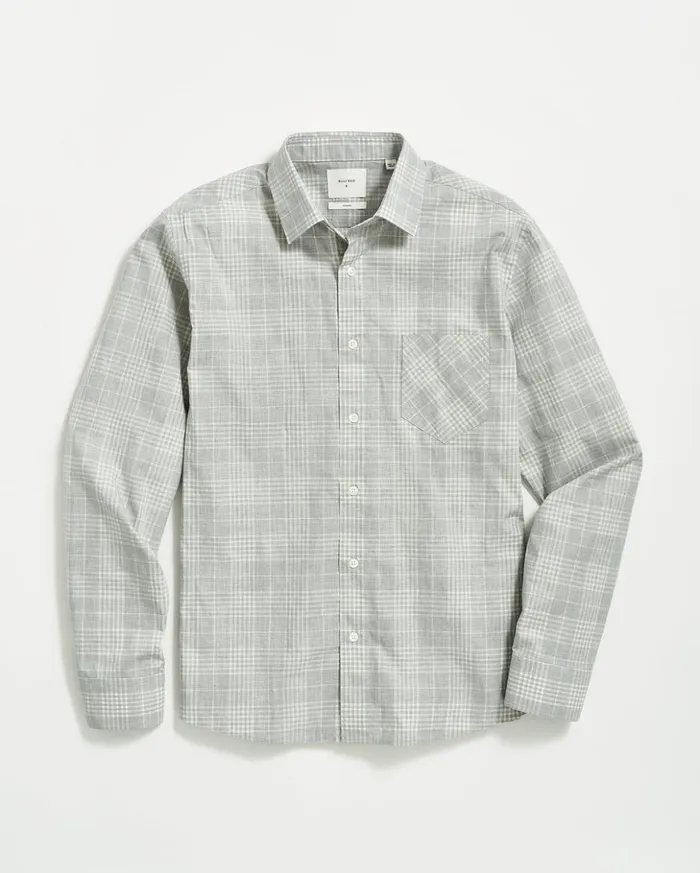 Shirting Men Billy Reid Melange Plaid John T Shirt Grey