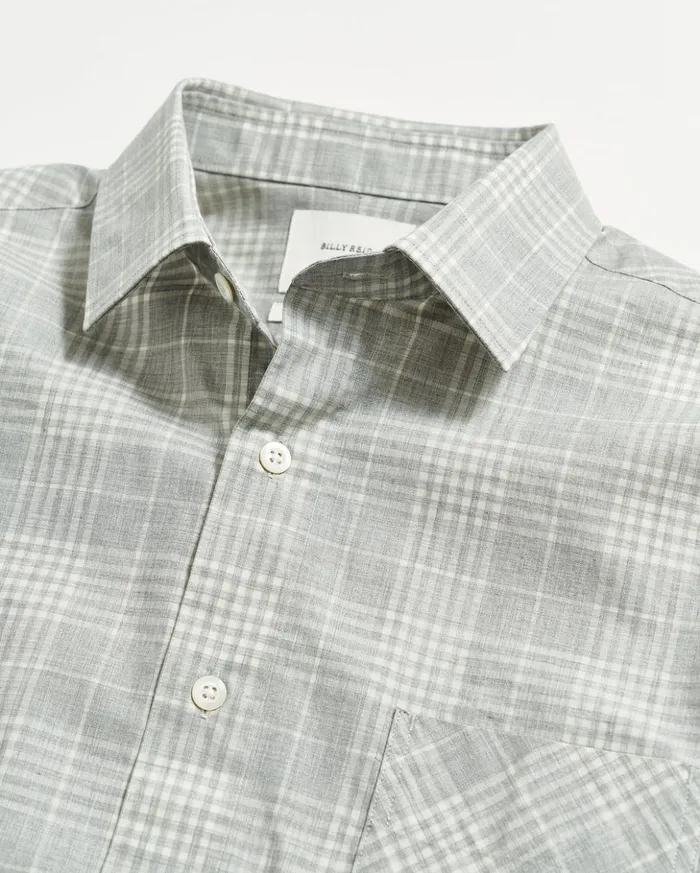 Shirting Men Billy Reid Melange Plaid John T Shirt Grey