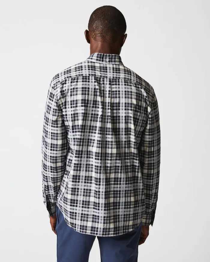 Shirting Men Billy Reid Melange Textural Plaid Tuscumbia Shirt Bd Greyblack