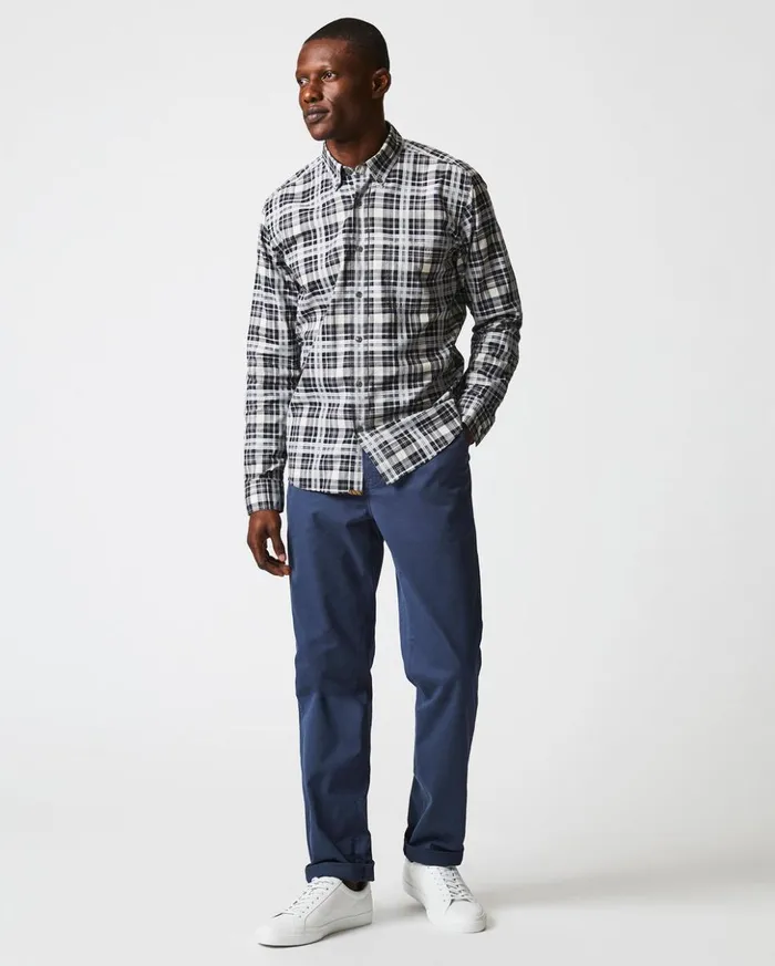 Shirting Men Billy Reid Melange Textural Plaid Tuscumbia Shirt Bd Greyblack