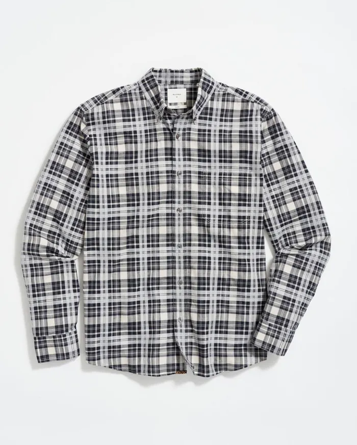 Shirting Men Billy Reid Melange Textural Plaid Tuscumbia Shirt Bd Greyblack