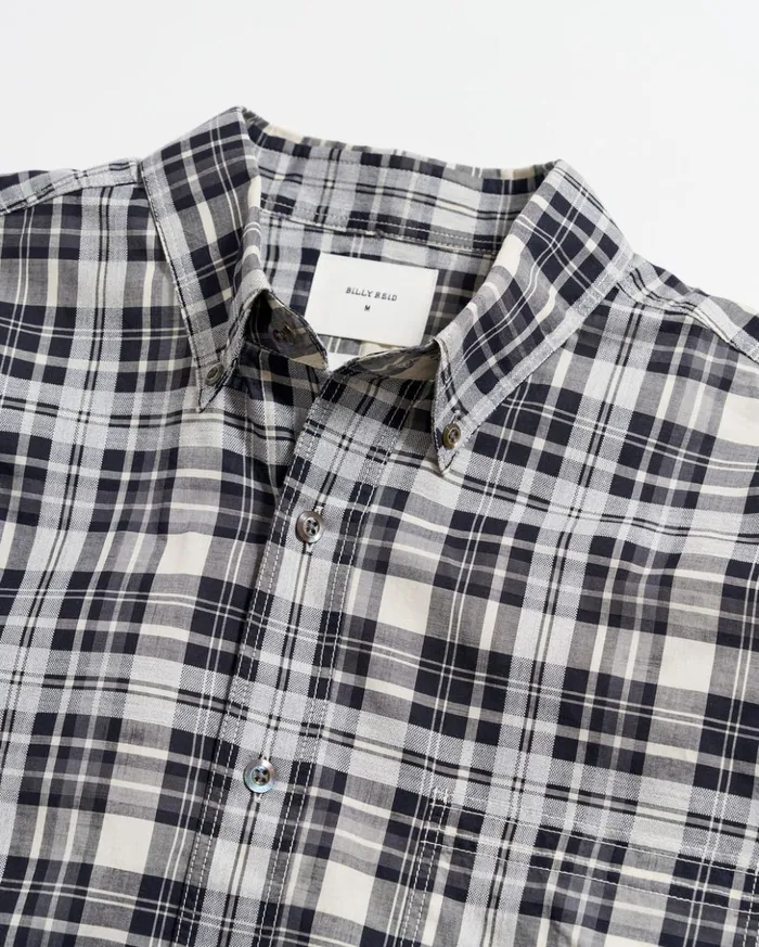 Shirting Men Billy Reid Melange Textural Plaid Tuscumbia Shirt Bd Greyblack