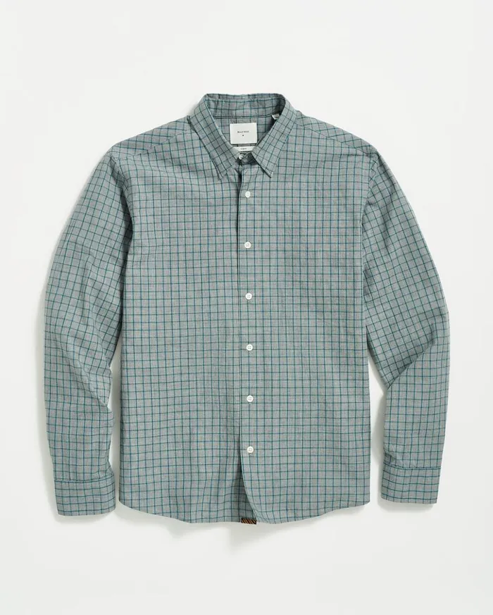 Shirting Men Billy Reid Melange Windowpane Tuscumbia Shirt Hidden Bd Greyteal