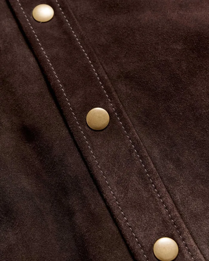 Shirting Men Billy Reid Savoy Suede Workshirt Chocolate