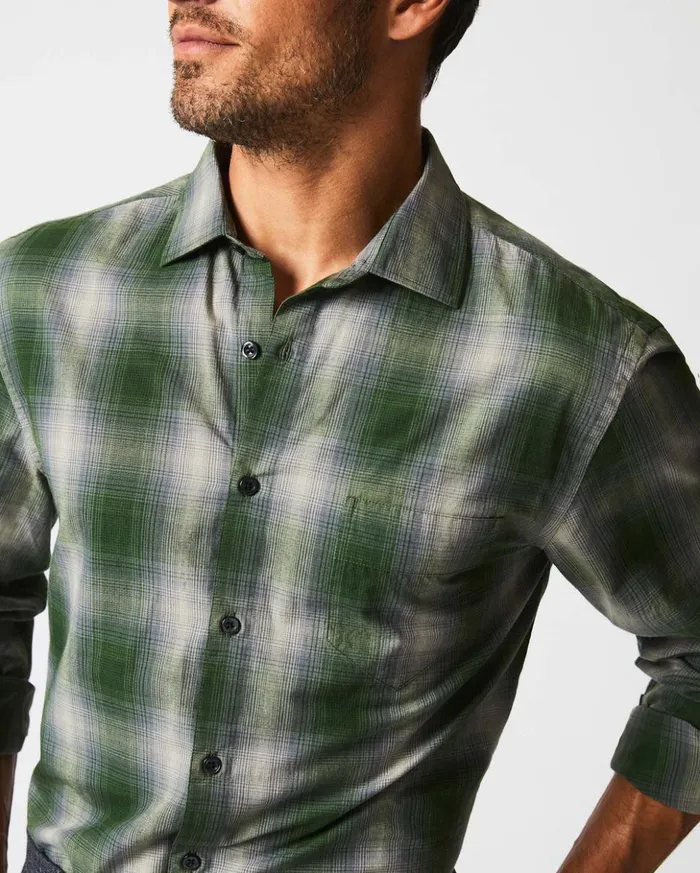 Shirting Men Billy Reid Shadow Plaid Tuscumbia Shirt Greengrey