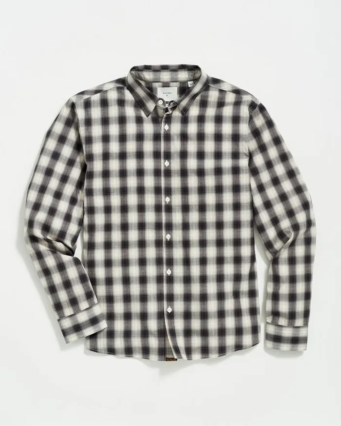 Shirting Men Billy Reid Shadow Plaid Tuscumbia Shirt Hidden Bd Blacknatural