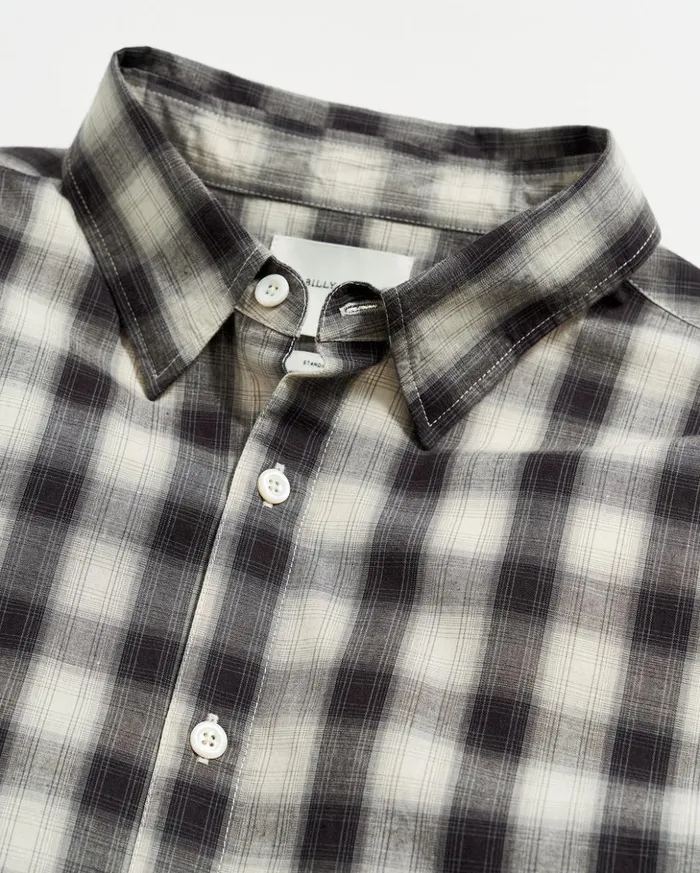 Shirting Men Billy Reid Shadow Plaid Tuscumbia Shirt Hidden Bd Blacknatural