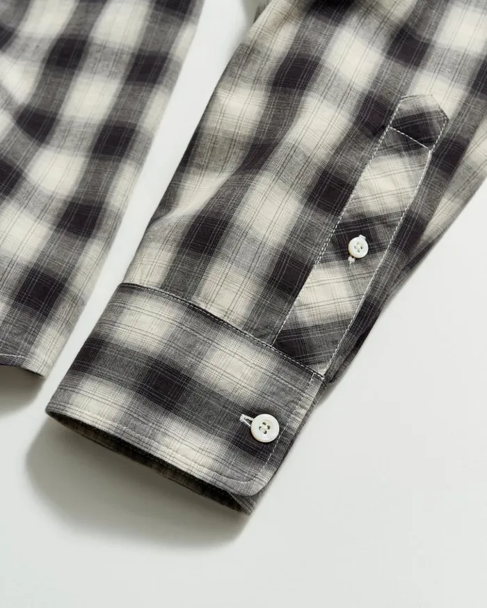Shirting Men Billy Reid Shadow Plaid Tuscumbia Shirt Hidden Bd Blacknatural