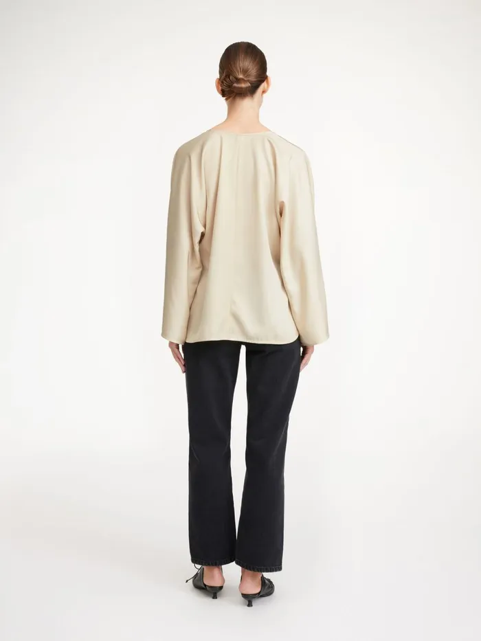 Shirts and Blouses Women By Malene Birger Calias Tunicstyle Blouse Vanilla Cream