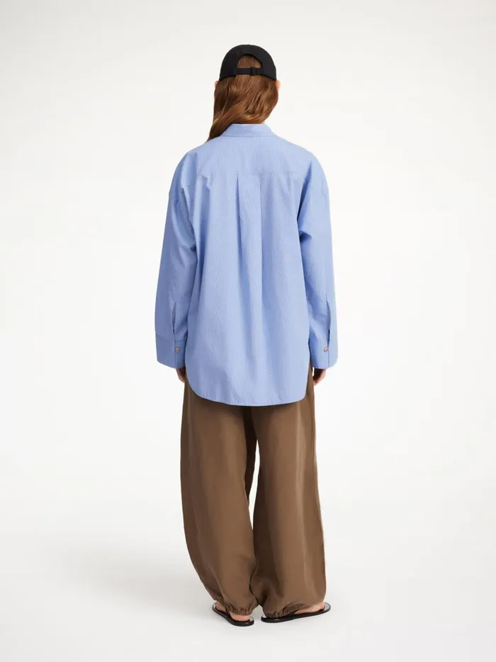 Shirts and Blouses Women By Malene Birger Derris Organic Cotton Shirt Mini Check Blue Shirts and Blouses Women By Malene Birger Derris Organic Cotton Shirt Mini Check Blue