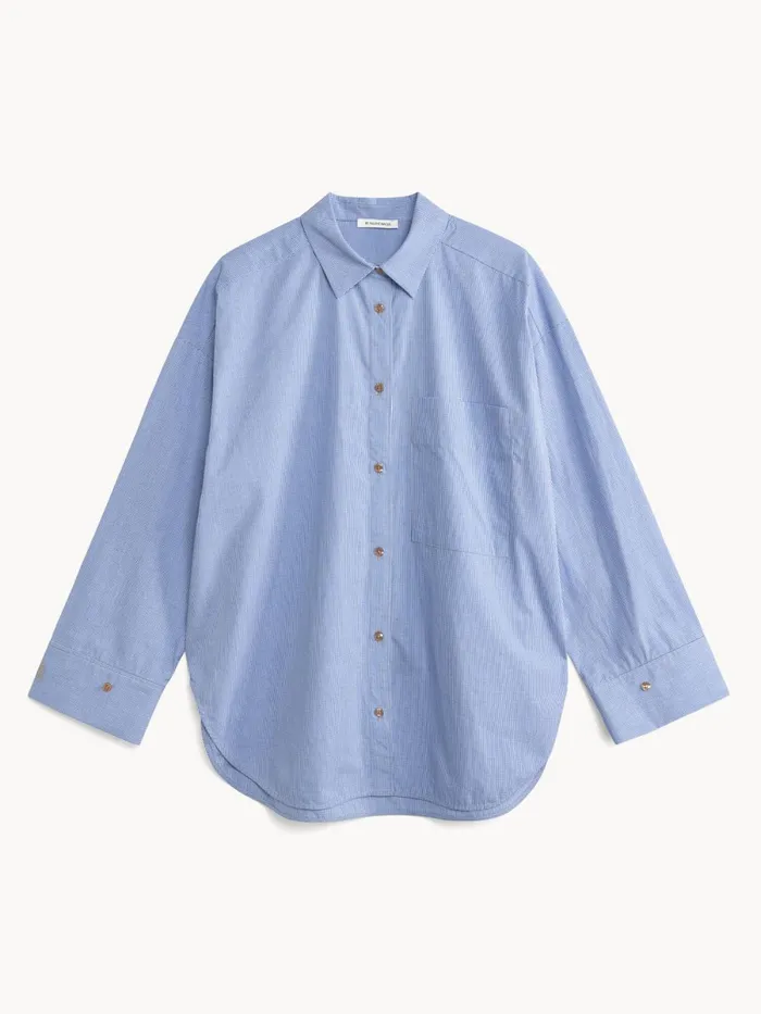 Shirts and Blouses Women By Malene Birger Derris Organic Cotton Shirt Mini Check Blue Shirts and Blouses Women By Malene Birger Derris Organic Cotton Shirt Mini Check Blue