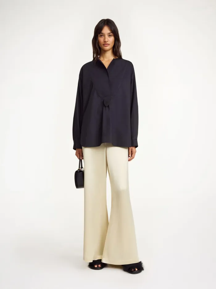 Shirts and Blouses Women By Malene Birger Fayette Organic Cotton Shirt Black