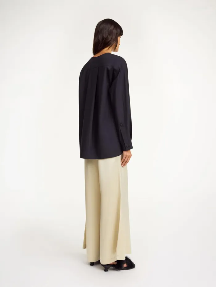 Shirts and Blouses Women By Malene Birger Fayette Organic Cotton Shirt Black Shirts and Blouses Women By Malene Birger Fayette Organic Cotton Shirt Black