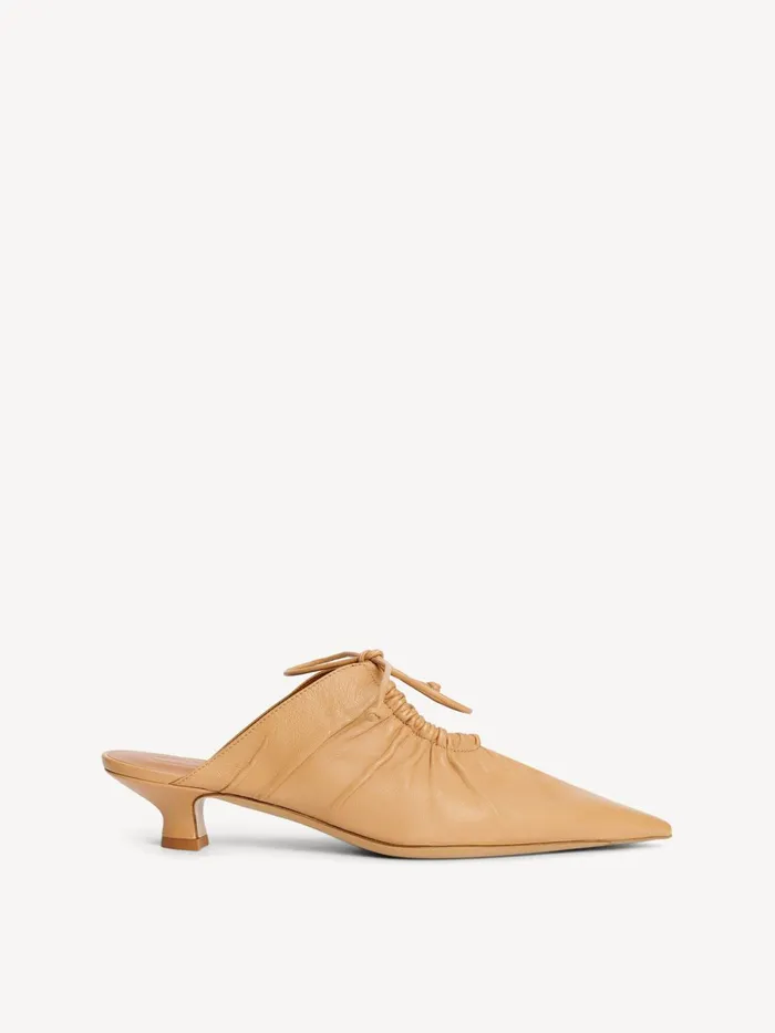 Shoes Women By Malene Birger Masey Leather Mules Sand Beige