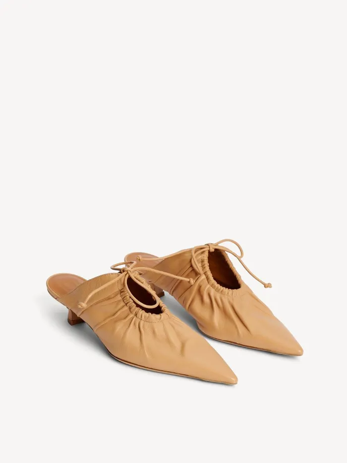 Shoes Women By Malene Birger Masey Leather Mules Sand Beige Shoes Women By Malene Birger Masey Leather Mules Sand Beige