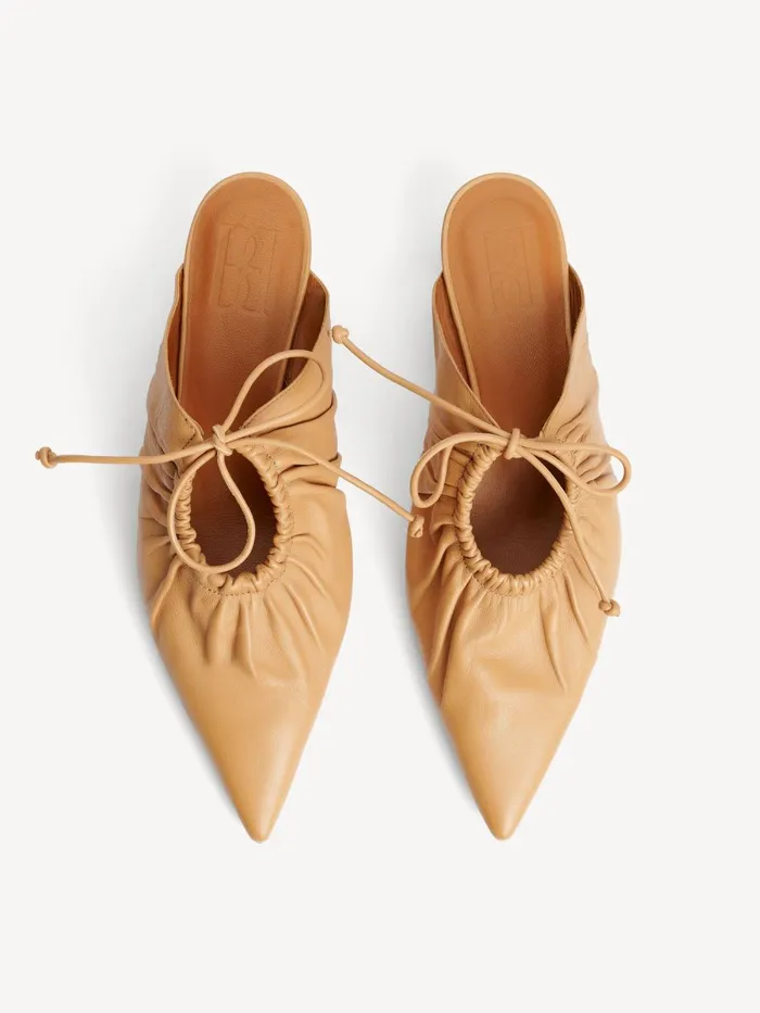 Shoes Women By Malene Birger Masey Leather Mules Sand Beige Shoes Women By Malene Birger Masey Leather Mules Sand Beige