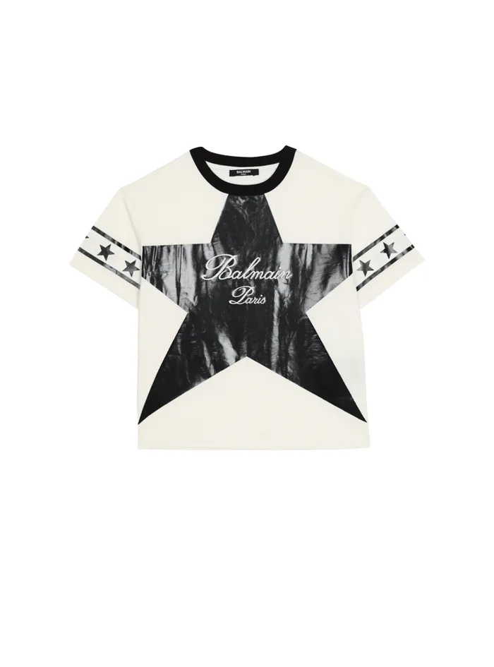 Signature Stars Tshirt White Kids Balmain
