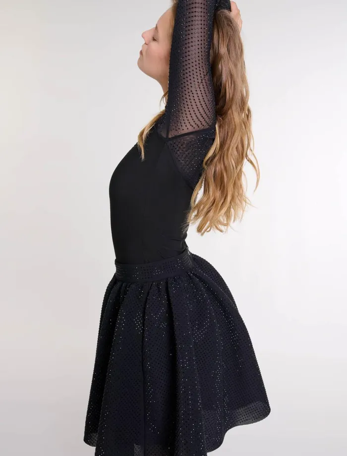 Skirts and Shorts Women Maje Short Full Rhinestone Skirt Black