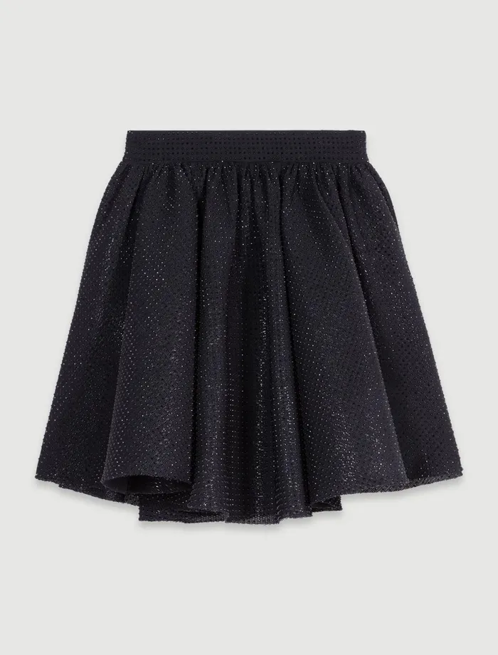 Skirts and Shorts Women Maje Short Full Rhinestone Skirt Black