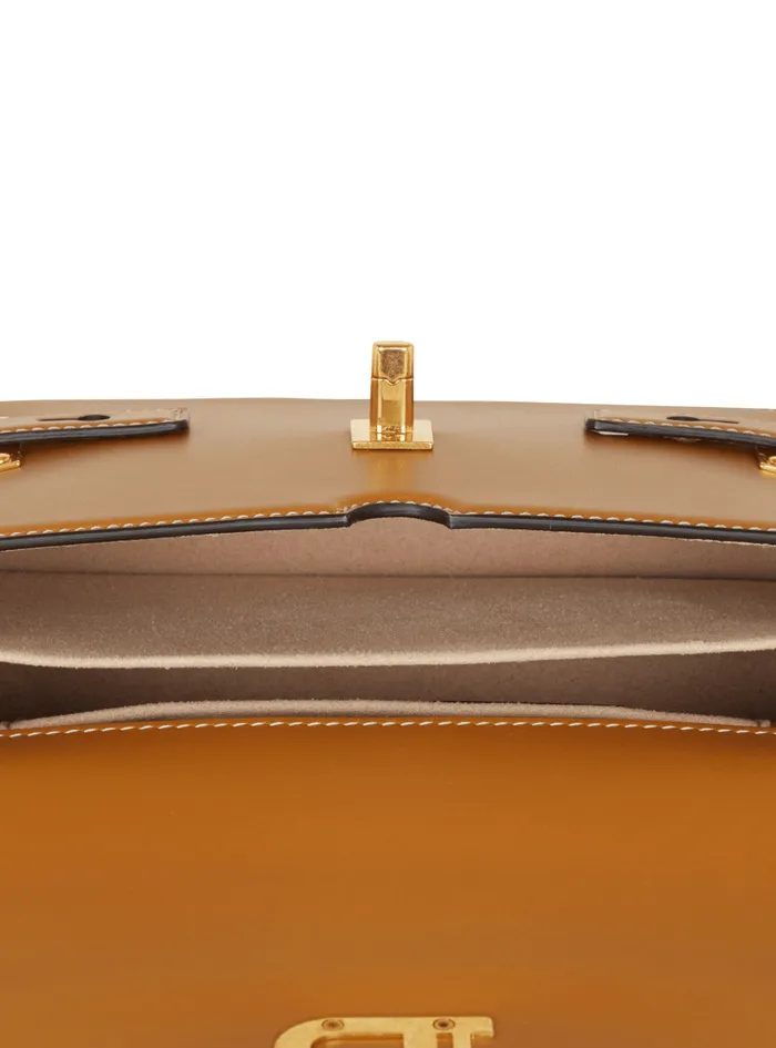 Smooth Leather BBuzz Shoulder 24 Bag Brown Women Balmain Handbags