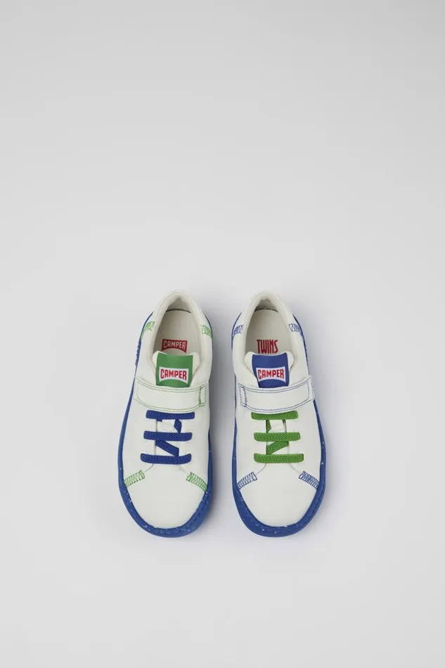 Sneakers Kids Camper Twins White Textile Slipon