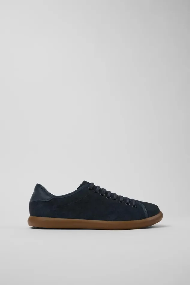 Sneakers Men Camper Pelotas Soller Blue Nubuck And Leather Sneakers