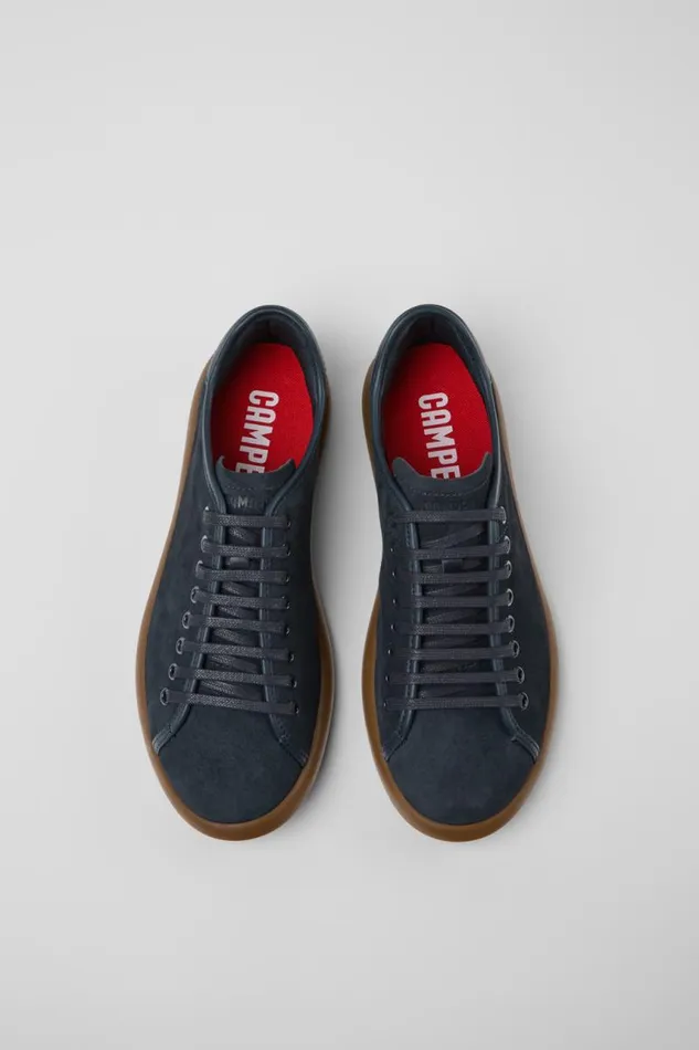 Sneakers Men Camper Pelotas Soller Blue Nubuck And Leather Sneakers